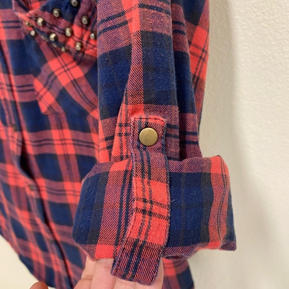 Red Blue Plain Shirt for Women Size XS - Picture 3 of 4